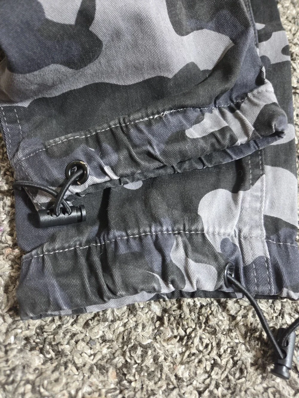 Dogg Supply Mens Stealth Camo Drawstring Cotton Blend Cargo Joggers Size XS